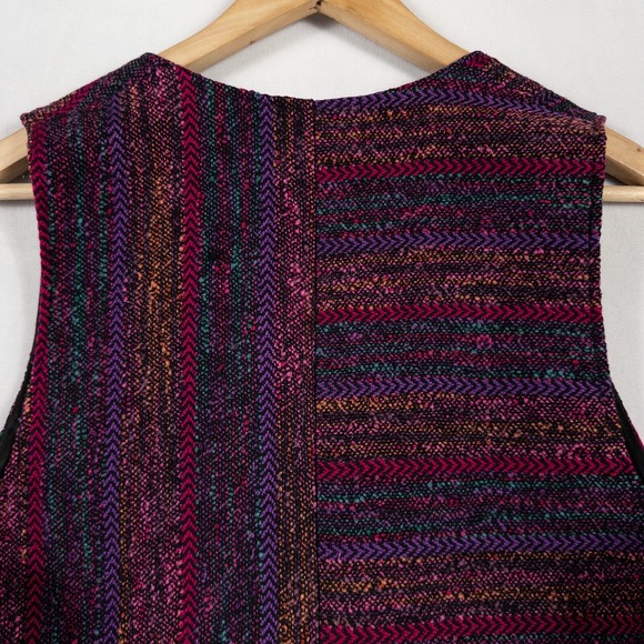 ilLOOMinations Danni Webb Vest Women Sz S/M Handwoven Multicolor Button Up Lined - Picture 5 of 9